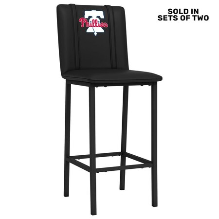 Dreamseat Bar Stool 500 with Philadelphia Phillies Primary Logo, 2PK XZ500BSDBLK-PSMLB22002A